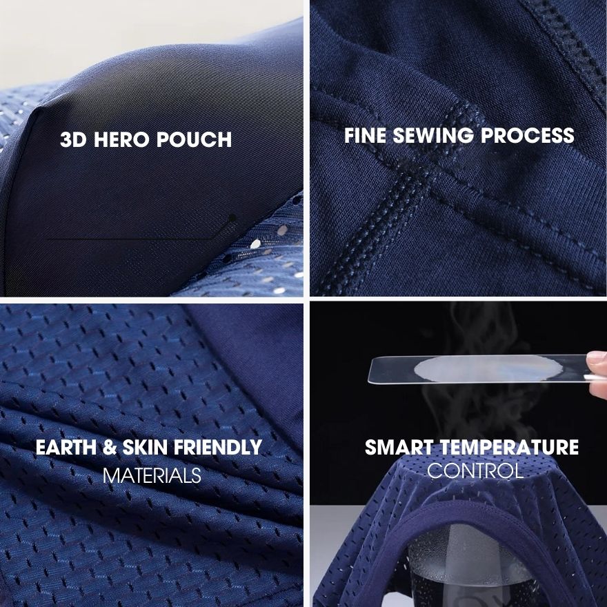 ZenSole® Ultra-Comfort Bamboo Fiber Boxers – Second-Skin Feel (4-Pack)