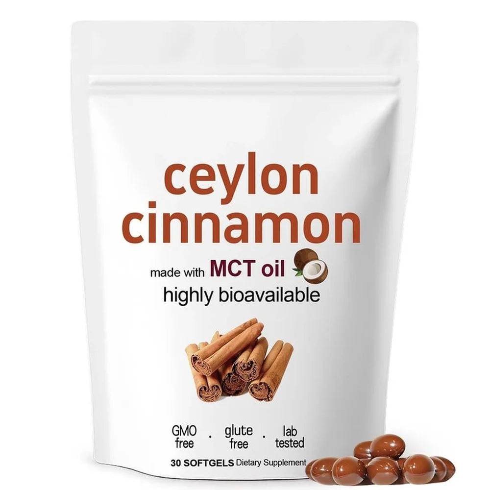 Ceylon Cinnamon Softgels 30 Count Natural Cinnamon Extract Supplement for Daily Wellness Digestion & Vitality Support